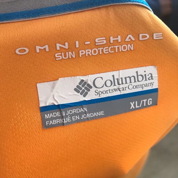 Columbia Omni-Shade Sun Protect Orange Gray Short Sleeve Shirt Men’s Size XL - Picture 5 of 5